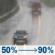 Monday: Rain. Cloudy, with a high near 59. South wind around 10 mph. Chance of precipitation is 90%. Monday: Rain