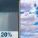 Monday: Isolated Rain Showers then Mostly Cloudy
