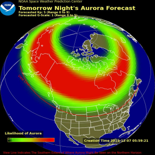 Auroral Viewline Forecast - Tomorrow
